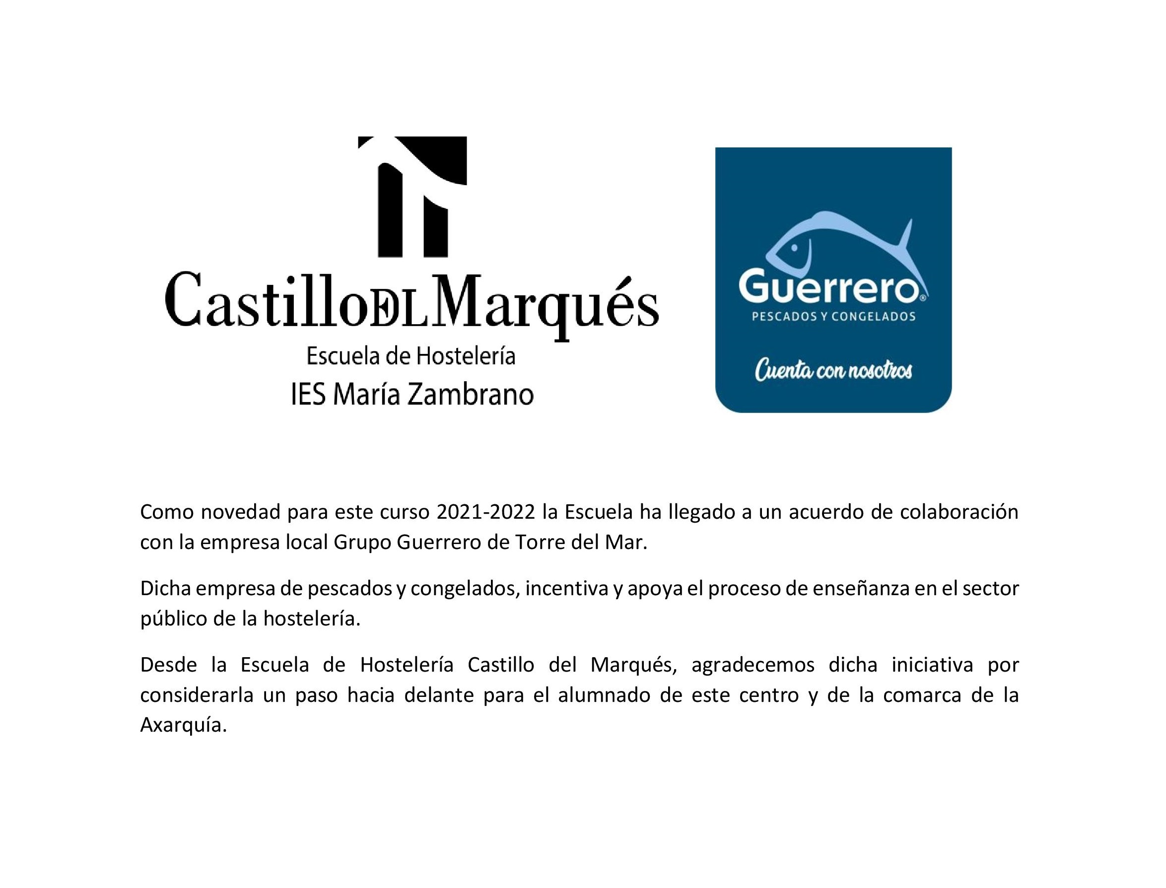 escuela de hosteleria, castillo del marques, ies maria zambrano, escuela, sabor a malaga, grupo guerrero, acuerdo colaboracion, 