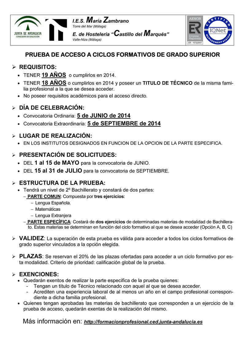 prueba acceso grado superior