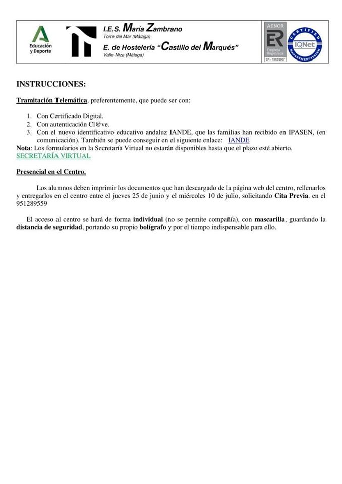 solicitud 2020-2020, matriculacion_ fp, fpb, ies maria zambrano, castillo del marques, escuela de hostelería, 